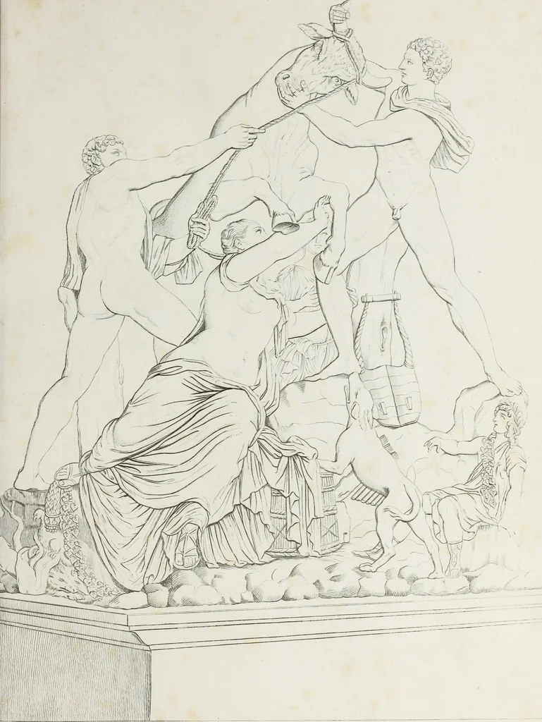 An illustration from Raccolta de' piu belli ed interessanti dipinti, musaici ed altri monumenti rinvenuti negli scavi di Ercolano, di Pompei, e di Stabia, che ammiransi nel Museo nazionale.., 1876, leaf 8