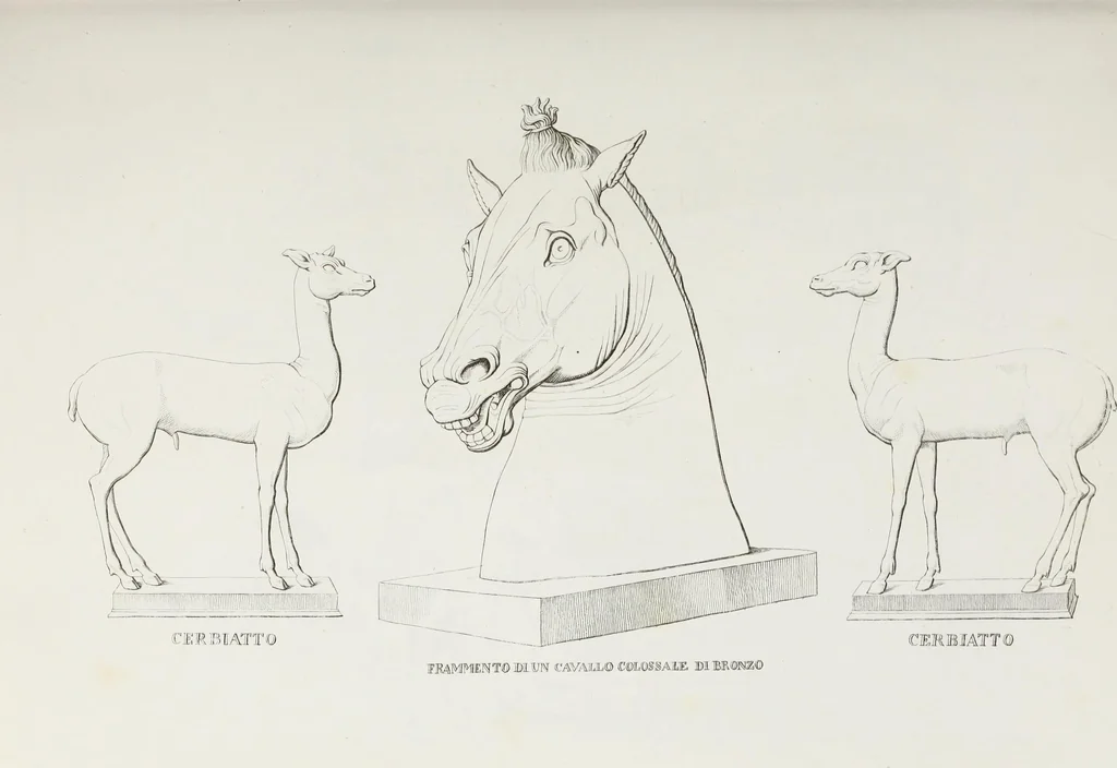 An illustration from Raccolta de' piu belli ed interessanti dipinti, musaici ed altri monumenti rinvenuti negli scavi di Ercolano, di Pompei, e di Stabia, che ammiransi nel Museo nazionale.., 1876, leaf 82