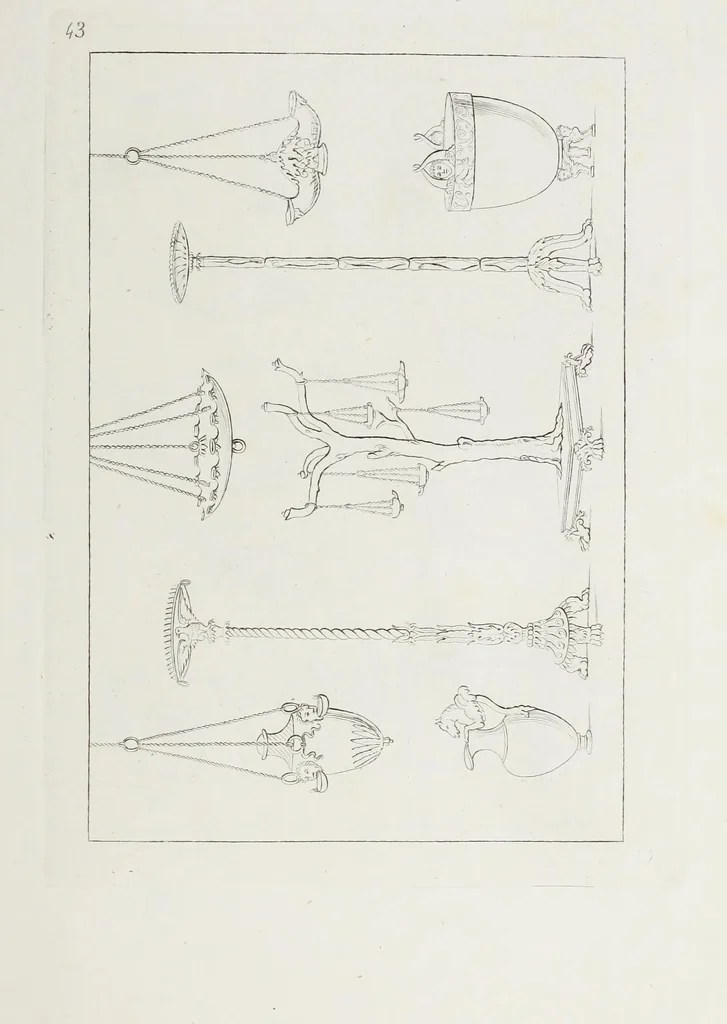 An illustration from Raccolta de' piu belli ed interessanti dipinti, musaici ed altri monumenti rinvenuti negli scavi di Ercolano, di Pompei, e di Stabia, che ammiransi nel Museo nazionale.., 1876, leaf 92