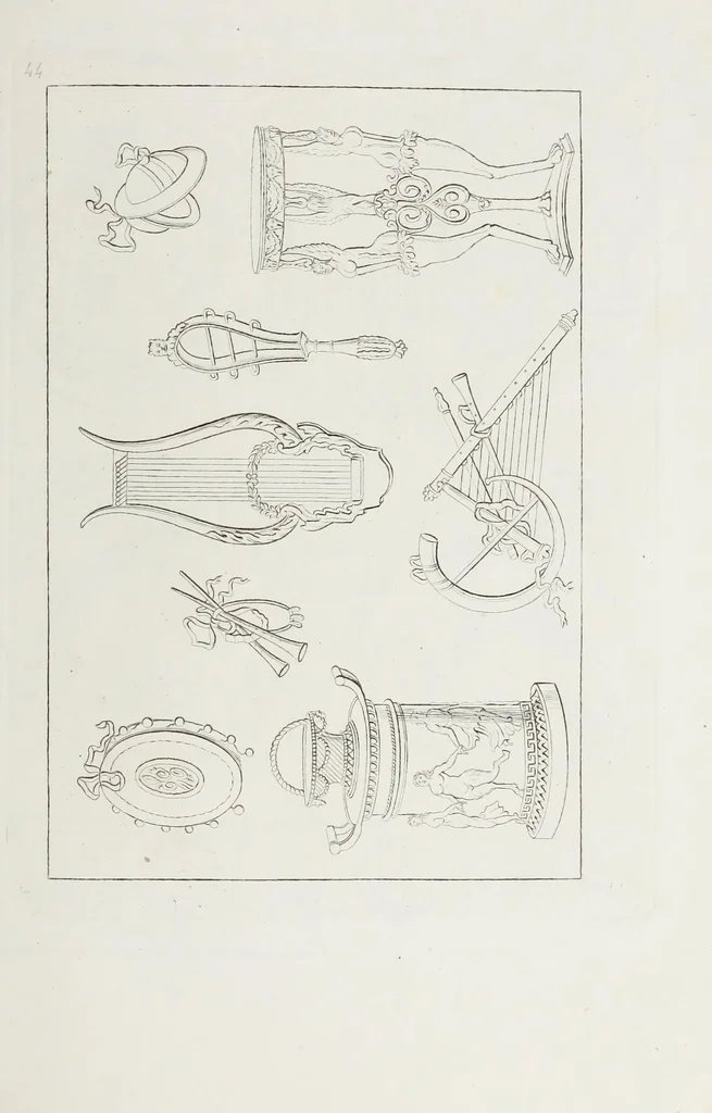 An illustration from Raccolta de' piu belli ed interessanti dipinti, musaici ed altri monumenti rinvenuti negli scavi di Ercolano, di Pompei, e di Stabia, che ammiransi nel Museo nazionale.., 1876, leaf 94