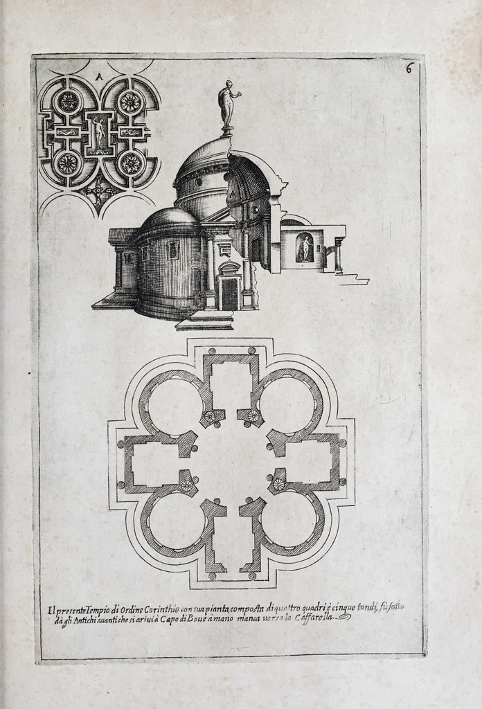 An illustration from Raccolta de' tempij et sepolcri disegnati dall'antico, 1638, leaf 13