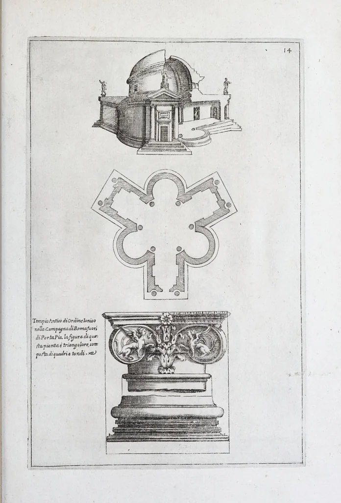 An illustration from Raccolta de' tempij et sepolcri disegnati dall'antico, 1638, leaf 29