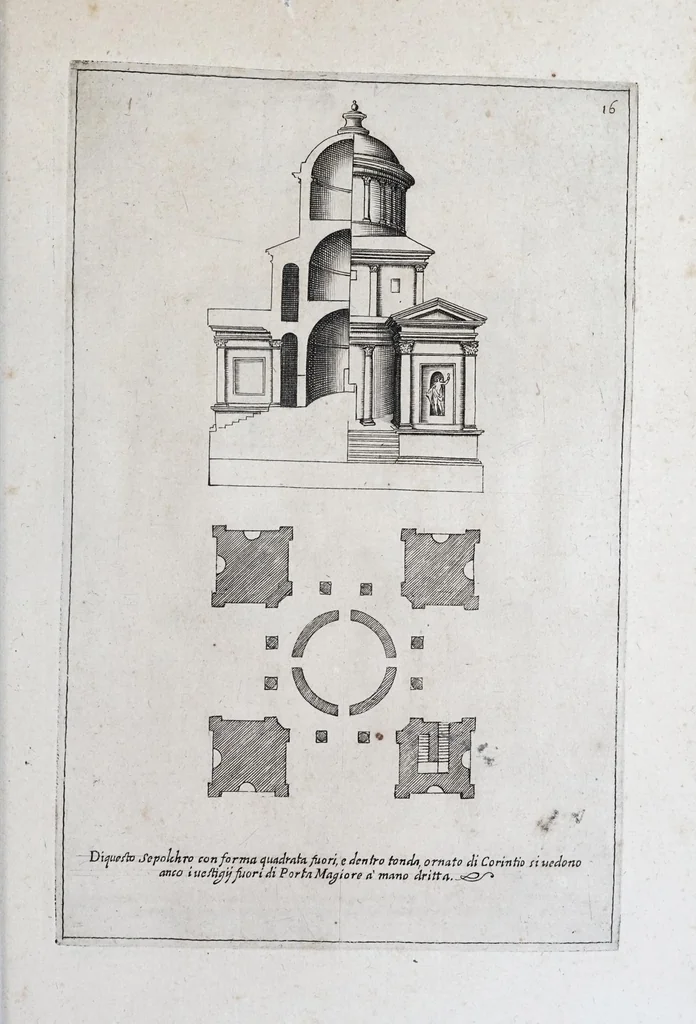 An illustration from Raccolta de' tempij et sepolcri disegnati dall'antico, 1638, leaf 33