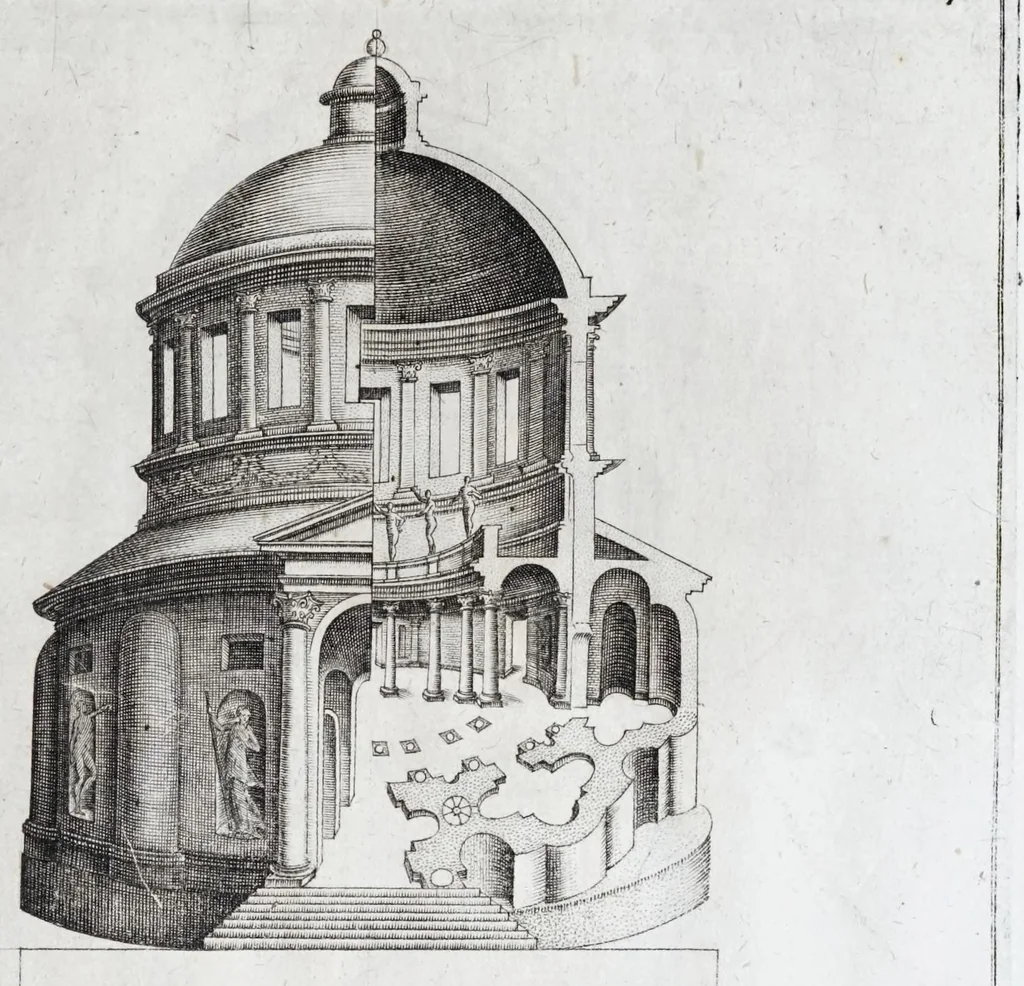 An illustration from Raccolta de' tempij et sepolcri disegnati dall'antico, 1638, leaf 39