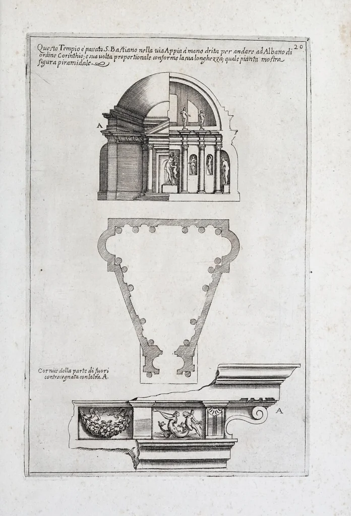 An illustration from Raccolta de' tempij et sepolcri disegnati dall'antico, 1638, leaf 41