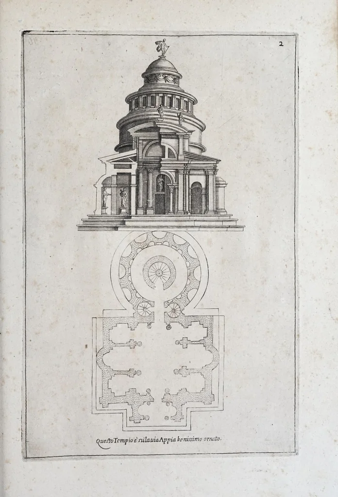 An illustration from Raccolta de' tempij et sepolcri disegnati dall'antico, 1638, leaf 5
