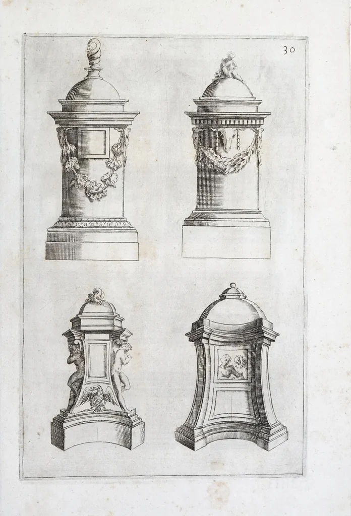 An illustration from Raccolta de' tempij et sepolcri disegnati dall'antico, 1638, leaf 61
