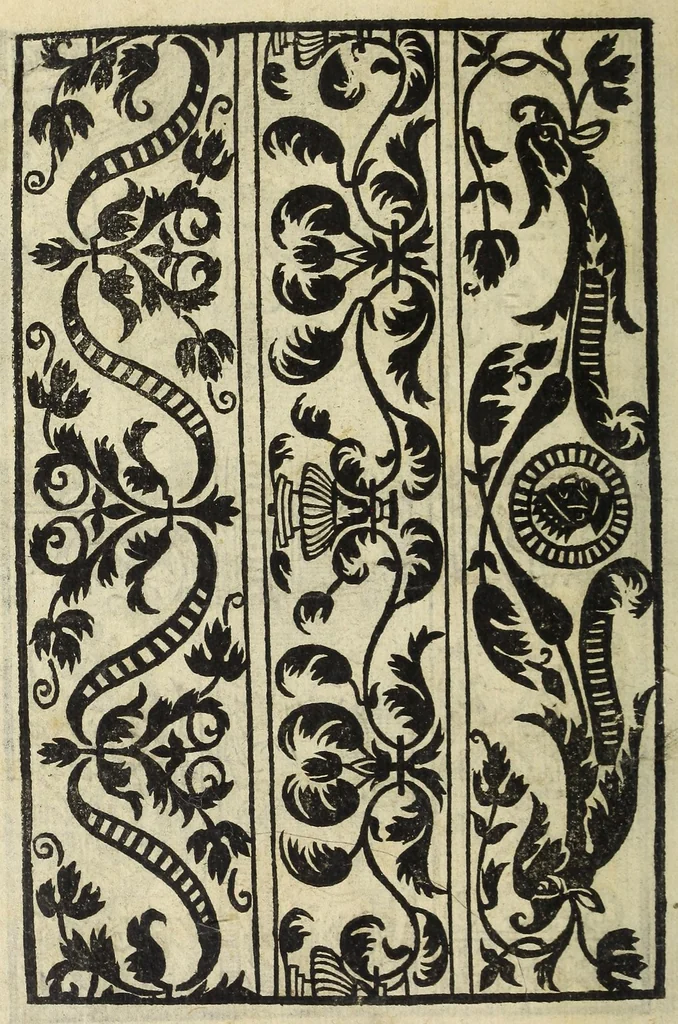 An illustration from Raccolta de tvtti i ritratti & disegni di ricchami : che in Alemagna, in Frãcia, & in Italia si sono trouati, con piu altri aggionti, & nuouamente stampati, 1532, leaf 22