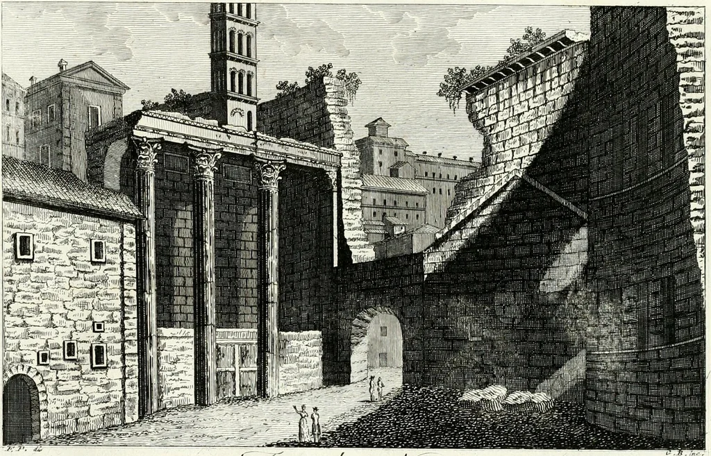 An illustration from Raccolta di 50 vedute antiche, e moderne della città di Roma e sue vicinanze, 1827, leaf 36