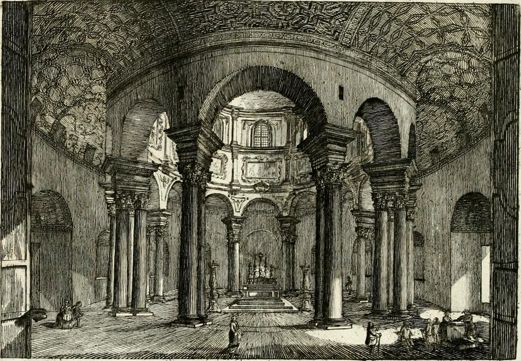 An illustration from Raccolta di 50 vedute antiche, e moderne della città di Roma e sue vicinanze, 1827, leaf 46