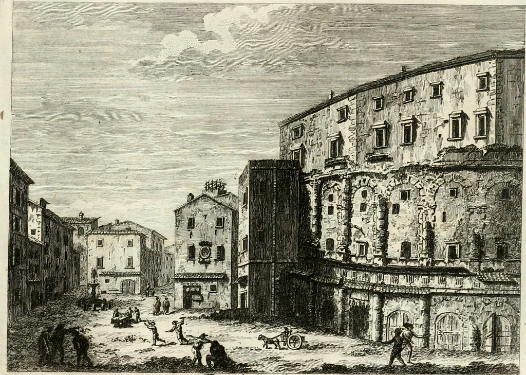 An illustration from Raccolta di 50 vedute antiche, e moderne della città di Roma e sue vicinanze, 1827, leaf 52