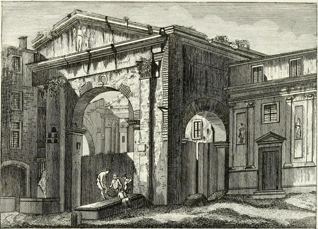 An illustration from Raccolta di 50 vedute antiche, e moderne della città di Roma e sue vicinanze, 1827, leaf 62