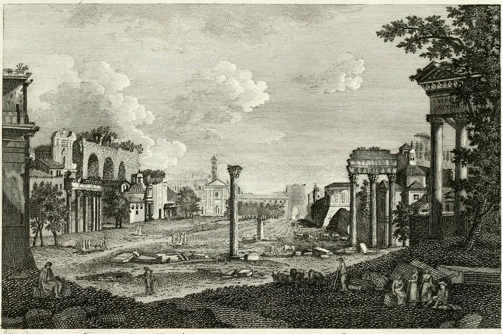 An illustration from Raccolta di 50 vedute antiche, e moderne della città di Roma e sue vicinanze, 1827, leaf 64