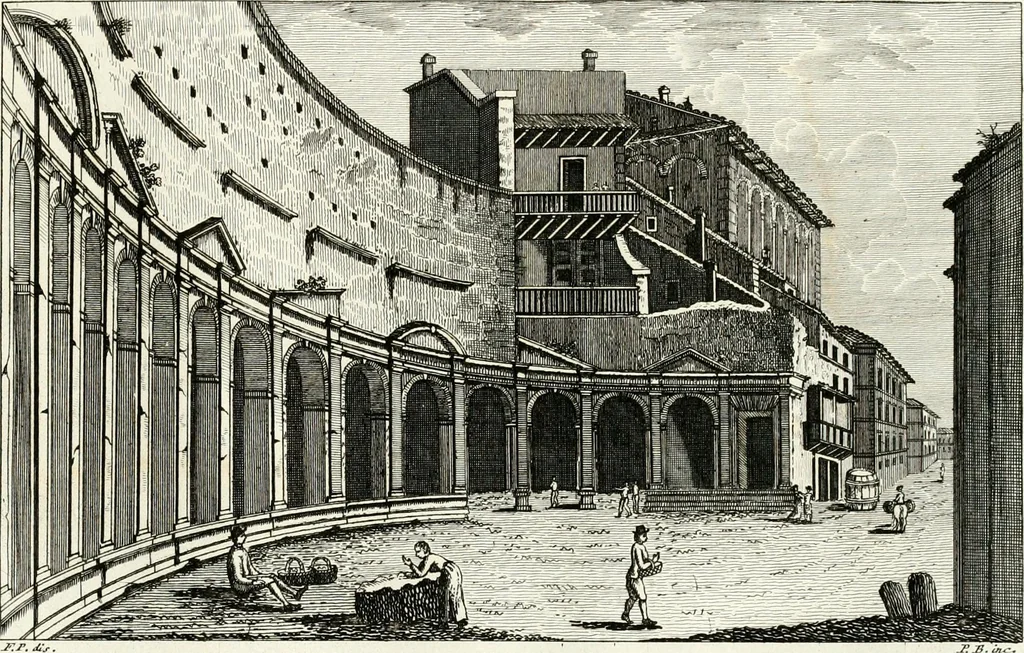 An illustration from Raccolta di 50 vedute antiche, e moderne della città di Roma e sue vicinanze, 1827, leaf 82