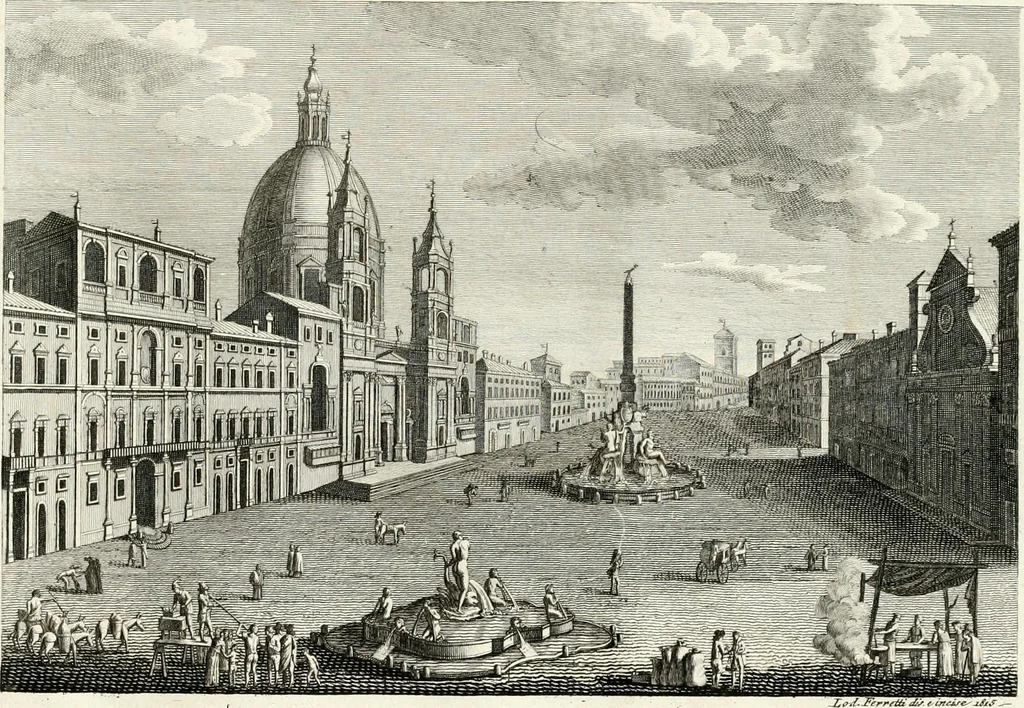 An illustration from Raccolta di 50 vedute antiche, e moderne della città di Roma e sue vicinanze, 1827, leaf 96