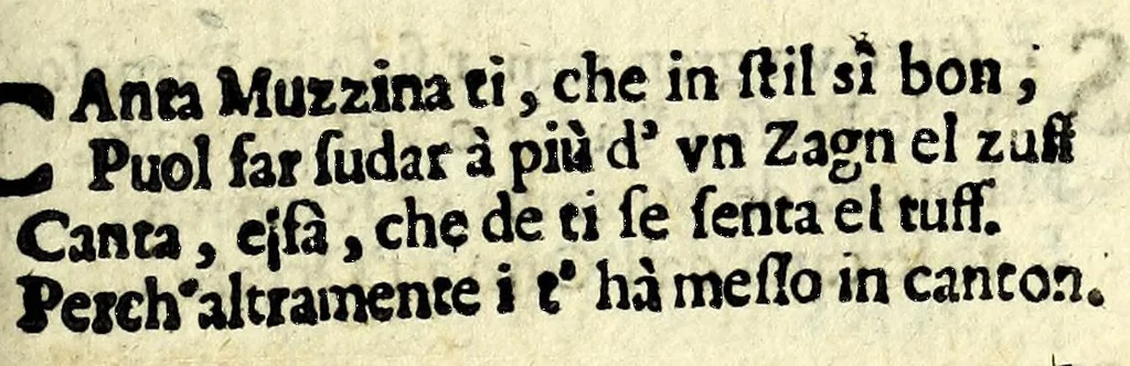 An illustration from Raccolta di tvtte l'opere di Bartolomeo Bocchini, detto Zan Mvzzina, 1665, leaf 15