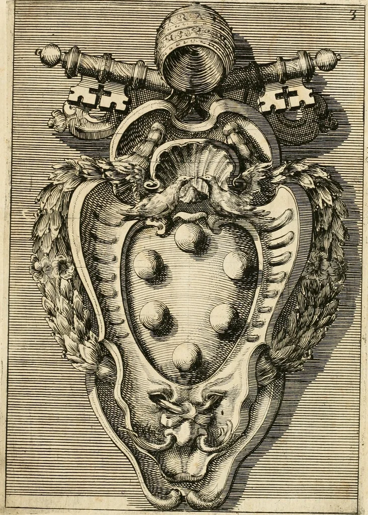 An illustration from Raccolta di varie targhe di Roma fatte da professori primarj, disegnate, ed intagliate da Filippo Juvarra, architetto, 1711, leaf 10