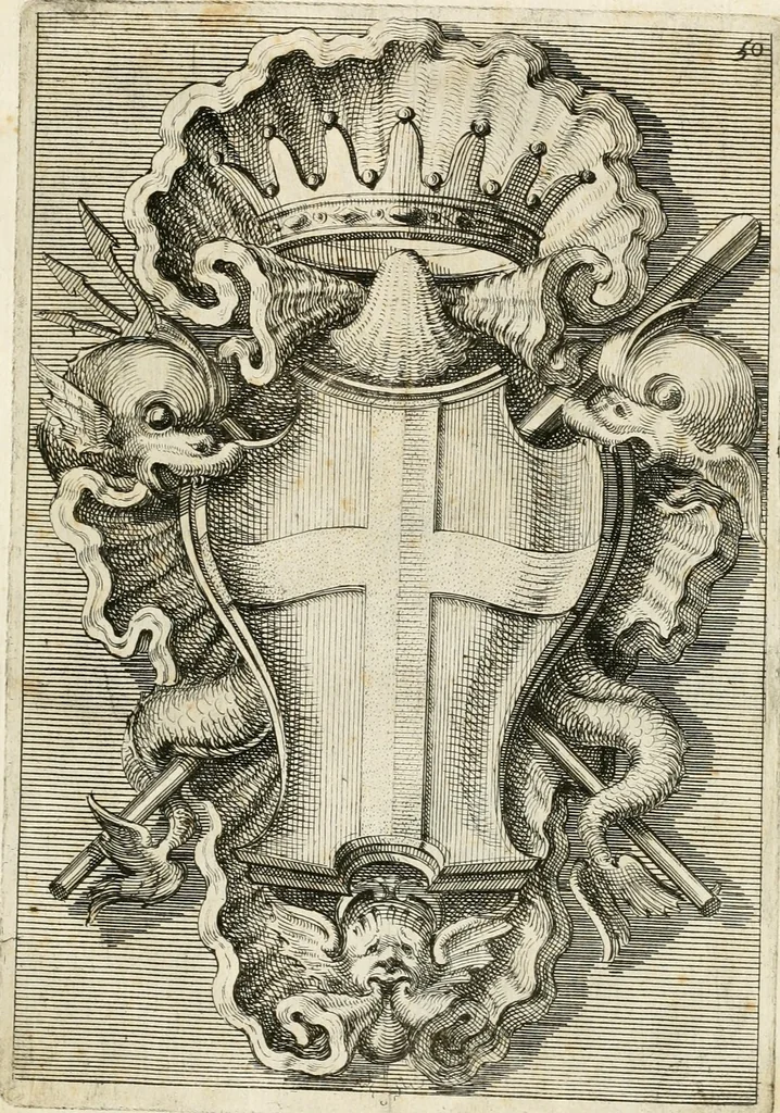 An illustration from Raccolta di varie targhe di Roma fatte da professori primarj, disegnate, ed intagliate da Filippo Juvarra, architetto, 1711, leaf 104