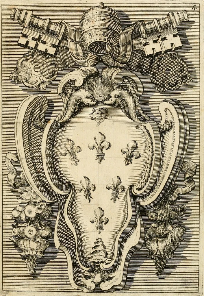 An illustration from Raccolta di varie targhe di Roma fatte da professori primarj, disegnate, ed intagliate da Filippo Juvarra, architetto, 1711, leaf 12