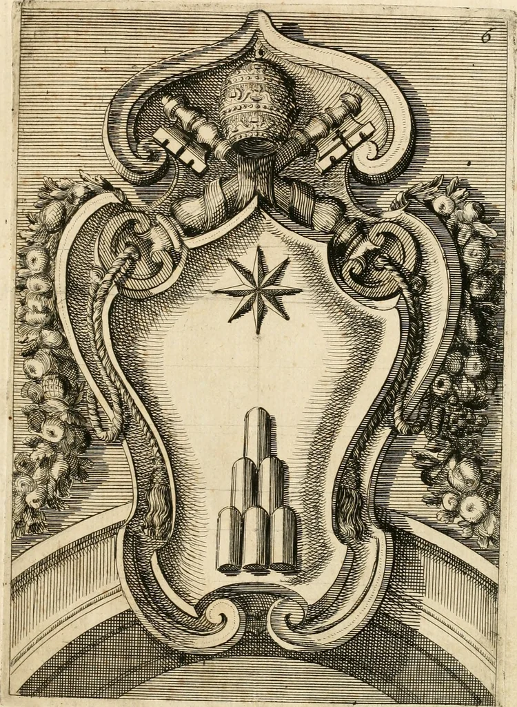 An illustration from Raccolta di varie targhe di Roma fatte da professori primarj, disegnate, ed intagliate da Filippo Juvarra, architetto, 1711, leaf 14