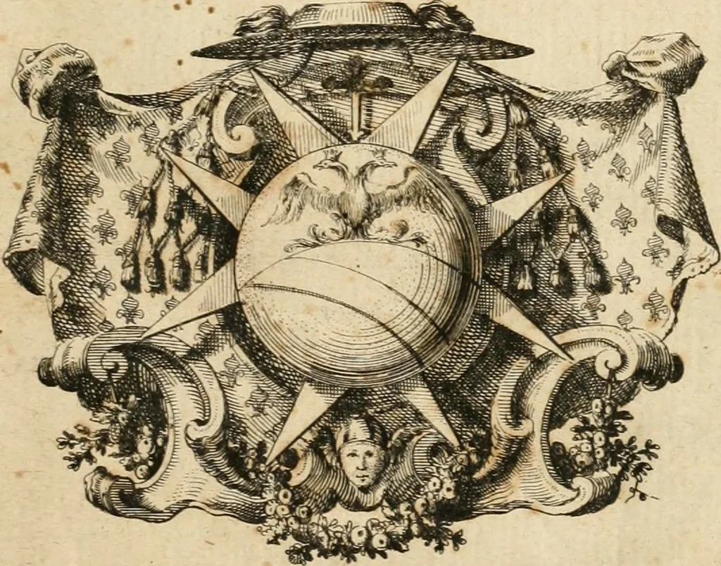 An illustration from Raccolta di varie targhe di Roma fatte da professori primarj, disegnate, ed intagliate da Filippo Juvarra, architetto, 1711, leaf 2