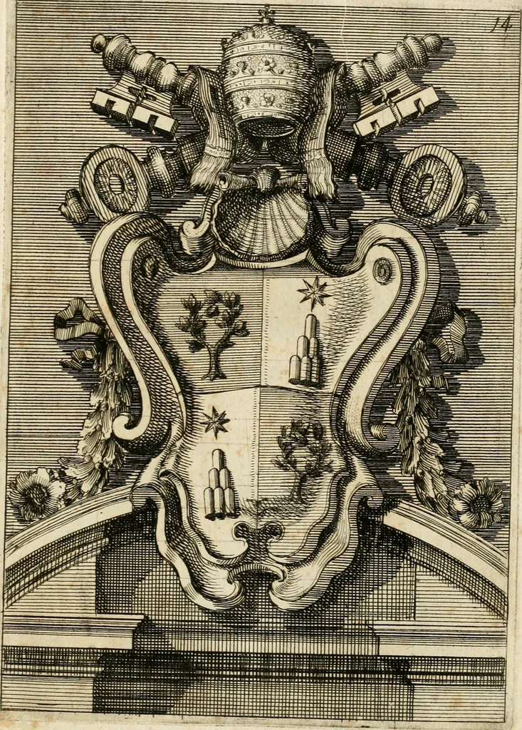 An illustration from Raccolta di varie targhe di Roma fatte da professori primarj, disegnate, ed intagliate da Filippo Juvarra, architetto, 1711, leaf 32