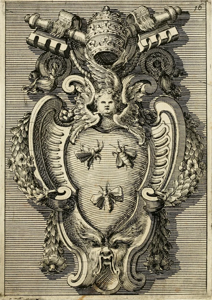 An illustration from Raccolta di varie targhe di Roma fatte da professori primarj, disegnate, ed intagliate da Filippo Juvarra, architetto, 1711, leaf 36