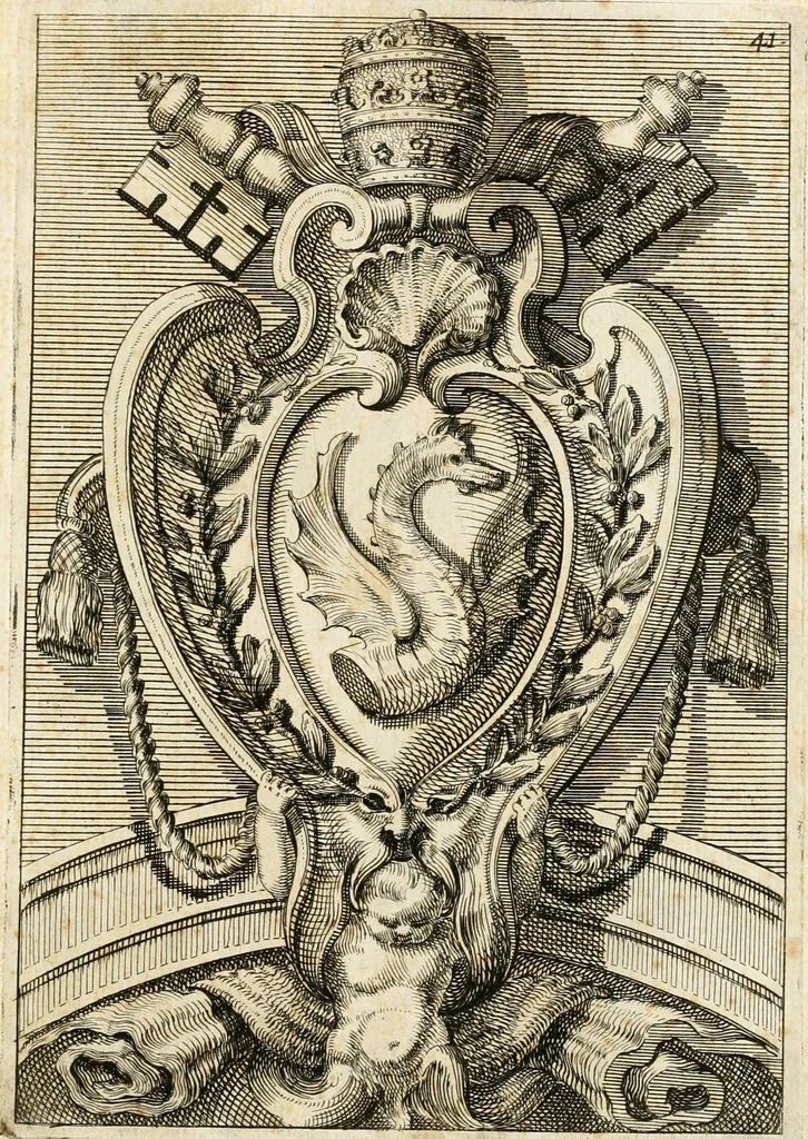 An illustration from Raccolta di varie targhe di Roma fatte da professori primarj, disegnate, ed intagliate da Filippo Juvarra, architetto, 1711, leaf 86