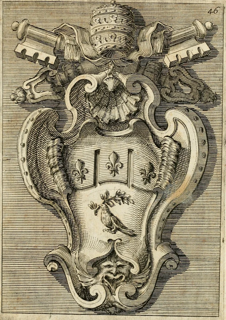 An illustration from Raccolta di varie targhe di Roma fatte da professori primarj, disegnate, ed intagliate da Filippo Juvarra, architetto, 1711, leaf 96