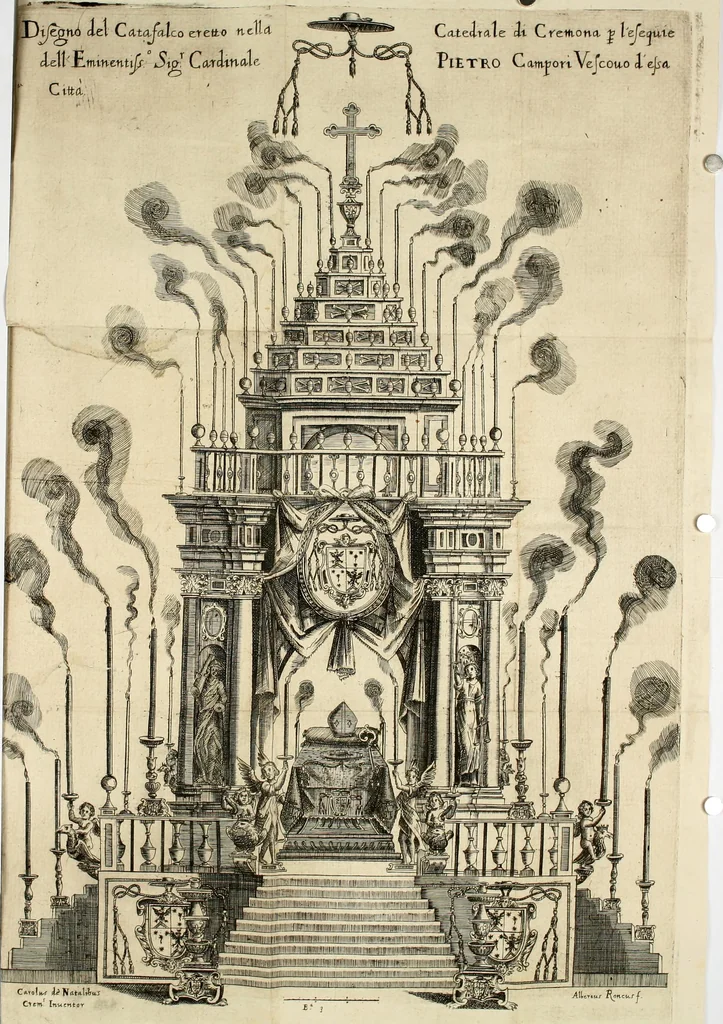 An illustration from Racconto dell'esequie fatte in Cremona all'eminentissimo signor cardinale Pietro Campori, vescouo d'essa città, 1643, leaf 95