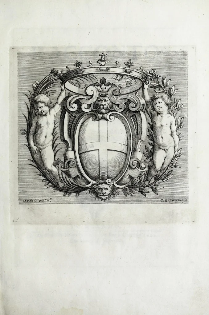 An illustration from Racconto delle sontvose esseqvie fatte in Milano alli 7. di giugno l'anno 1621 : per ordine della Cat. Maestà del rè d. Filippo IIII. nostro signore, alla felicissima mem. di Filippo III. suo padre, 1621, leaf 11