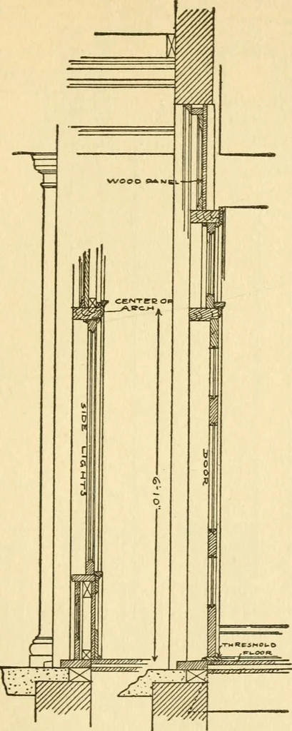 An illustration from Radford's architectural drawing : complete guide to work of architect's office, drawing to scale--tracing--detailing--designing --classic order of architecture. A complete and thorough course, clearly written and beautifully illustrated; suited alike to individual study and class instruction, 1912, leaf 118