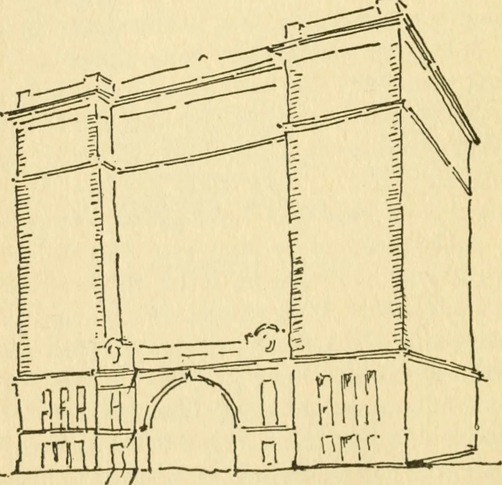 An illustration from Radford's architectural drawing : complete guide to work of architect's office, drawing to scale--tracing--detailing--designing --classic order of architecture. A complete and thorough course, clearly written and beautifully illustrated; suited alike to individual study and class instruction, 1912, leaf 147