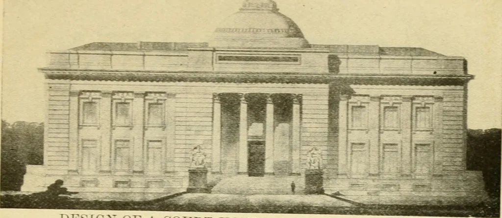 An illustration from Radford's architectural drawing : complete guide to work of architect's office, drawing to scale--tracing--detailing--designing --classic order of architecture. A complete and thorough course, clearly written and beautifully illustrated; suited alike to individual study and class instruction, 1912, leaf 190