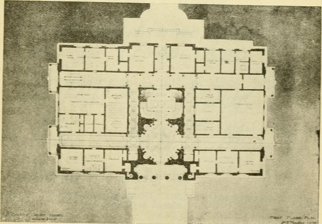 An illustration from Radford's architectural drawing : complete guide to work of architect's office, drawing to scale--tracing--detailing--designing --classic order of architecture. A complete and thorough course, clearly written and beautifully illustrated; suited alike to individual study and class instruction, 1912, leaf 190