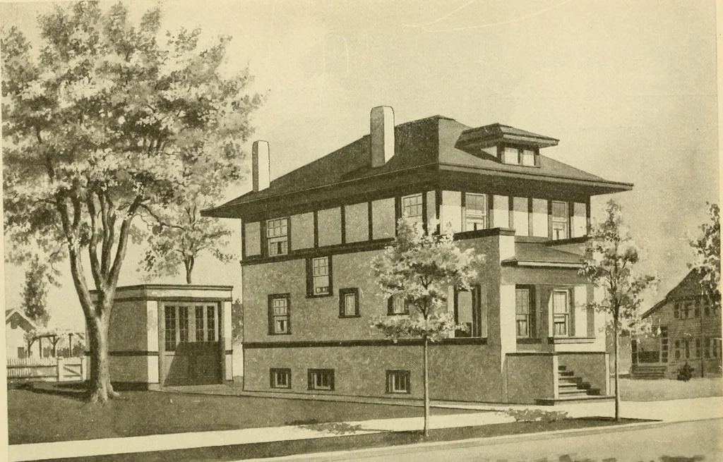 An illustration from Radford's architectural drawing : complete guide to work of architect's office, drawing to scale--tracing--detailing--designing --classic order of architecture. A complete and thorough course, clearly written and beautifully illustrated; suited alike to individual study and class instruction, 1912, leaf 205