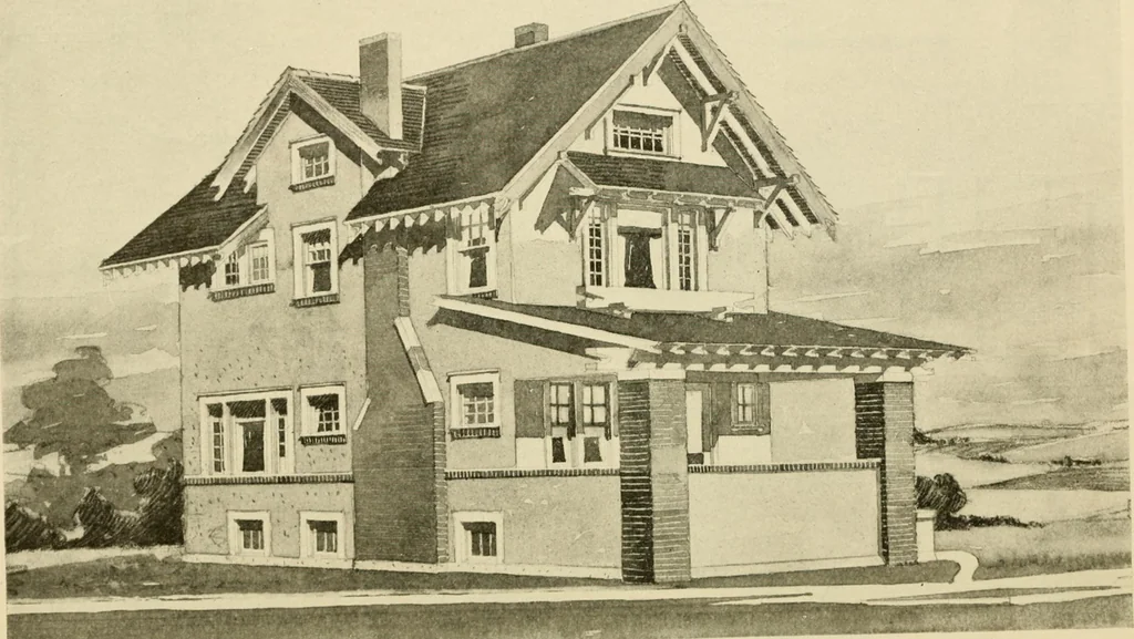 An illustration from Radford's architectural drawing : complete guide to work of architect's office, drawing to scale--tracing--detailing--designing --classic order of architecture. A complete and thorough course, clearly written and beautifully illustrated; suited alike to individual study and class instruction, 1912, leaf 217