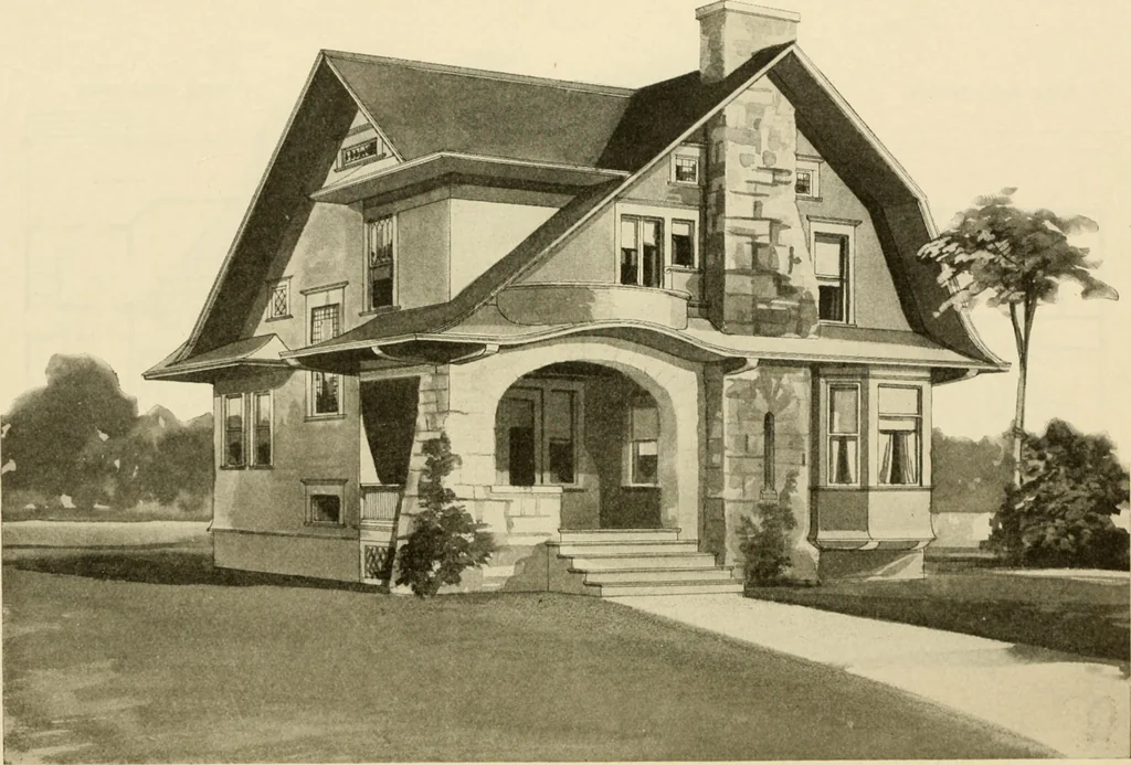 An illustration from Radford's architectural drawing : complete guide to work of architect's office, drawing to scale--tracing--detailing--designing --classic order of architecture. A complete and thorough course, clearly written and beautifully illustrated; suited alike to individual study and class instruction, 1912, leaf 265
