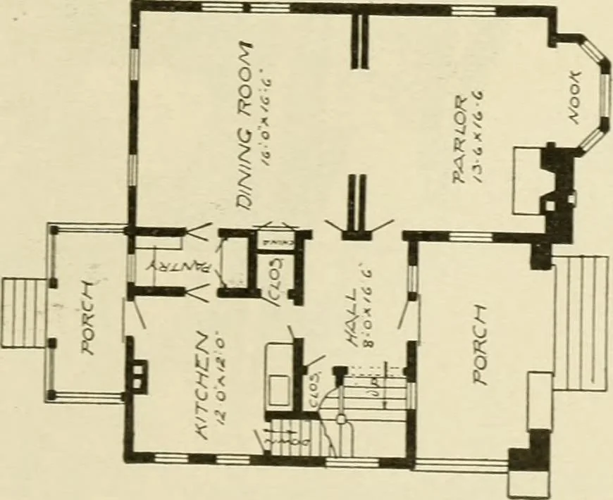 An illustration from Radford's architectural drawing : complete guide to work of architect's office, drawing to scale--tracing--detailing--designing --classic order of architecture. A complete and thorough course, clearly written and beautifully illustrated; suited alike to individual study and class instruction, 1912, leaf 266