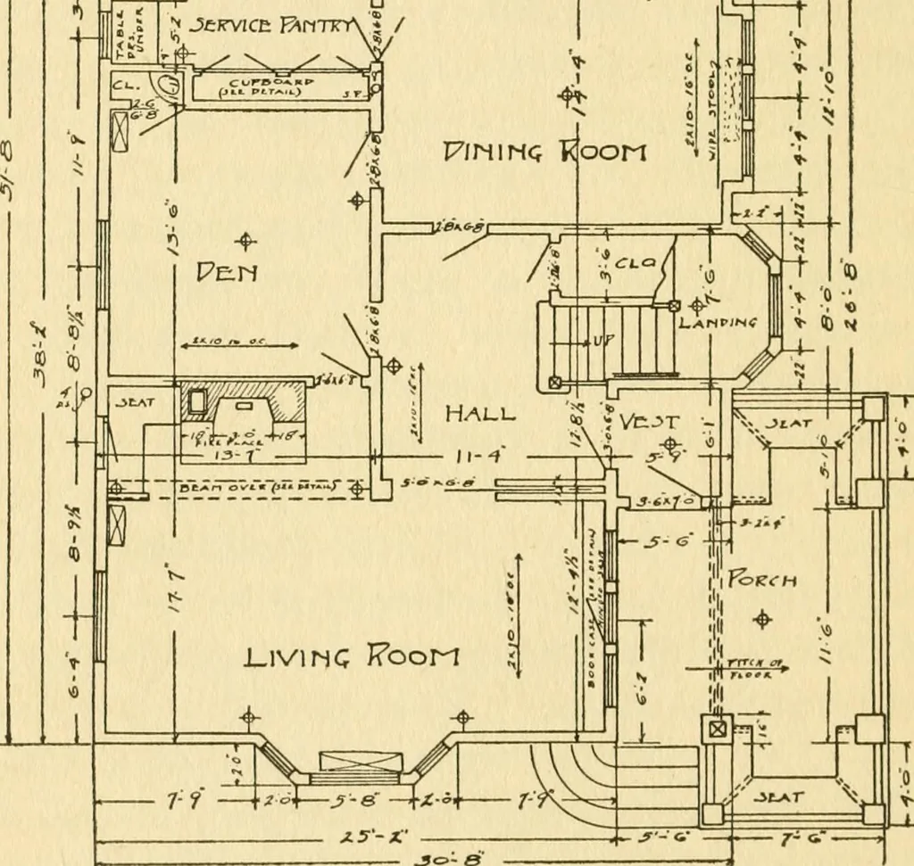 An illustration from Radford's architectural drawing : complete guide to work of architect's office, drawing to scale--tracing--detailing--designing --classic order of architecture. A complete and thorough course, clearly written and beautifully illustrated; suited alike to individual study and class instruction, 1912, leaf 47