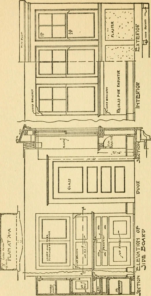 An illustration from Radford's architectural drawing : complete guide to work of architect's office, drawing to scale--tracing--detailing--designing --classic order of architecture. A complete and thorough course, clearly written and beautifully illustrated; suited alike to individual study and class instruction, 1912, leaf 63