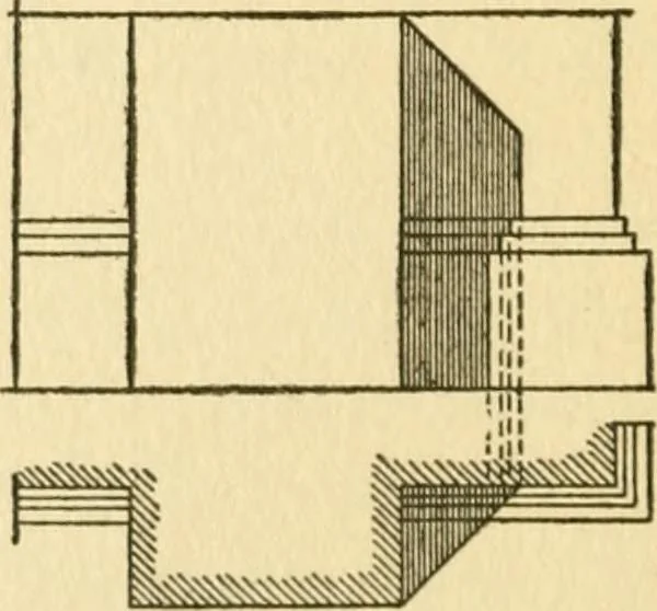 An illustration from Radford's architectural drawing : complete guide to work of architect's office, drawing to scale--tracing--detailing--designing --classic order of architecture. A complete and thorough course, clearly written and beautifully illustrated; suited alike to individual study and class instruction, 1912, leaf 99