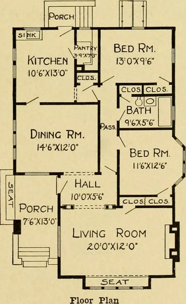 An illustration from Radford's artistic bungalows : unique collection of 208 designs, best modern ideas in bungalow architecture., 1908, leaf 100
