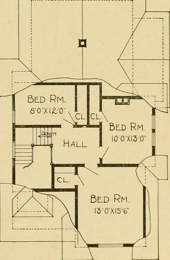 An illustration from Radford's artistic bungalows : unique collection of 208 designs, best modern ideas in bungalow architecture., 1908, leaf 102