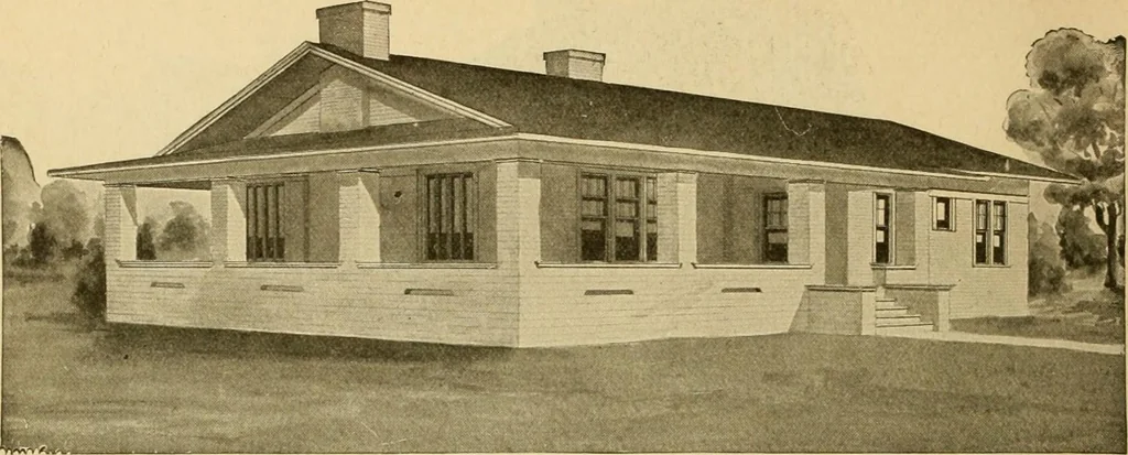 An illustration from Radford's artistic bungalows : unique collection of 208 designs, best modern ideas in bungalow architecture., 1908, leaf 103