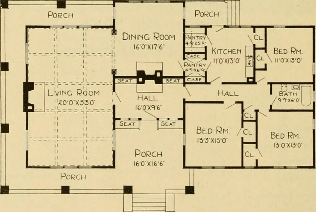 An illustration from Radford's artistic bungalows : unique collection of 208 designs, best modern ideas in bungalow architecture., 1908, leaf 103