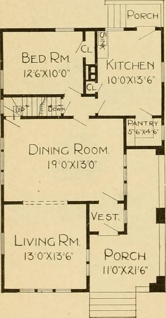 An illustration from Radford's artistic bungalows : unique collection of 208 designs, best modern ideas in bungalow architecture., 1908, leaf 109
