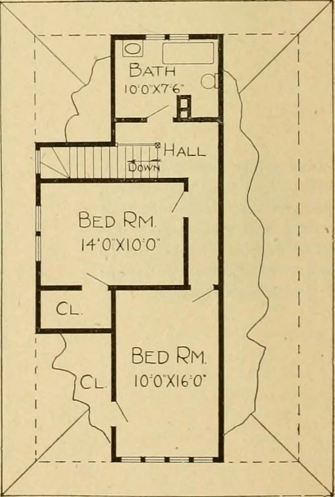 An illustration from Radford's artistic bungalows : unique collection of 208 designs, best modern ideas in bungalow architecture., 1908, leaf 109