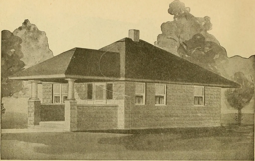 An illustration from Radford's artistic bungalows : unique collection of 208 designs, best modern ideas in bungalow architecture., 1908, leaf 111