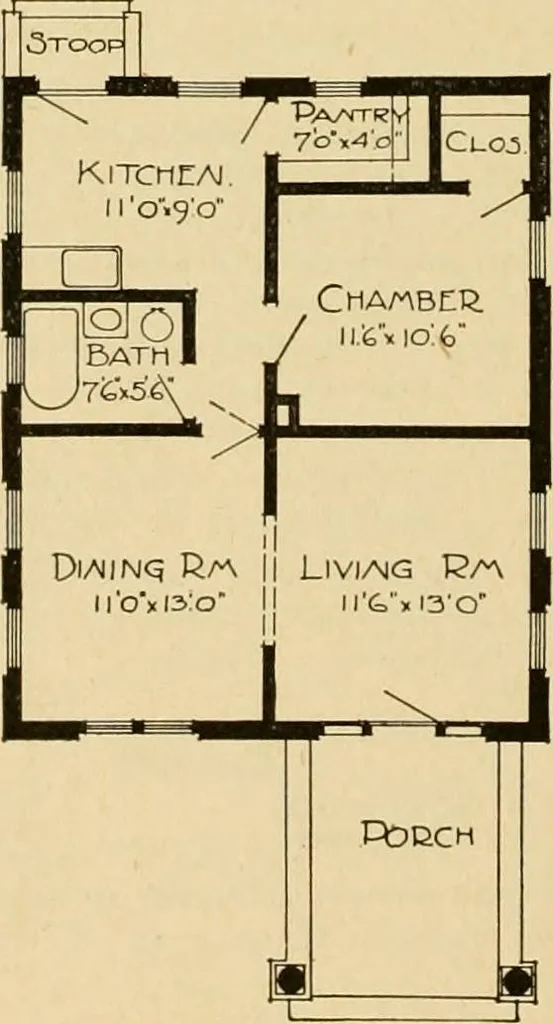 An illustration from Radford's artistic bungalows : unique collection of 208 designs, best modern ideas in bungalow architecture., 1908, leaf 111
